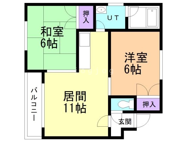 札幌市東区北四十三条東のアパートの間取り