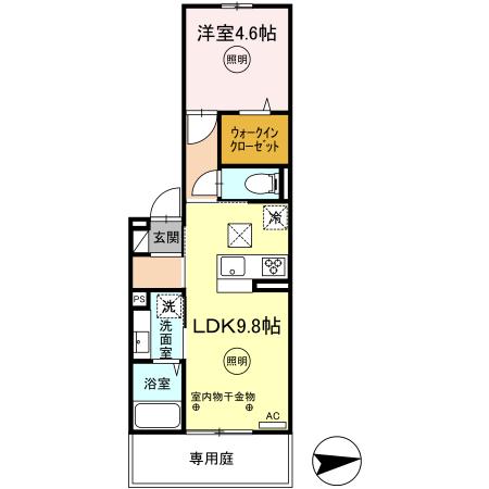 D-room FIRST大善寺駅前の間取り