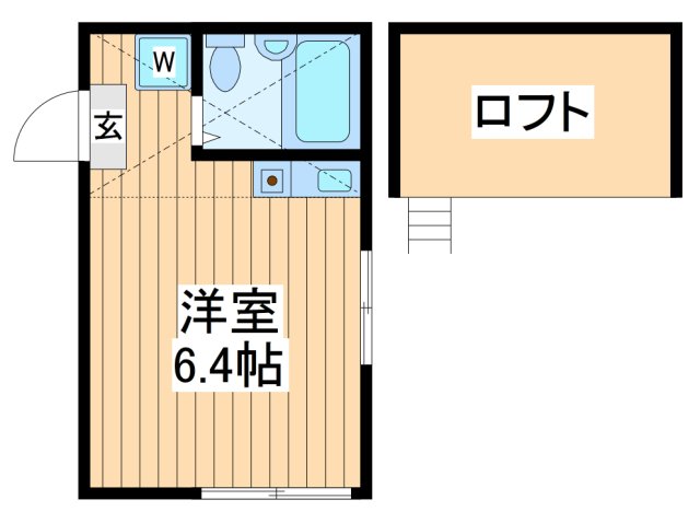 川崎市川崎区観音のアパートの間取り