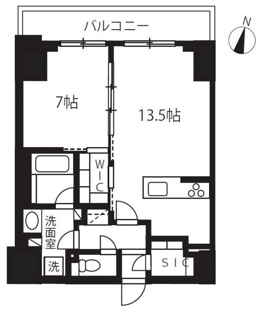 千葉市中央区新町のマンションの間取り