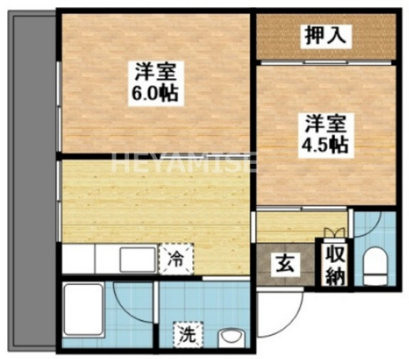 長崎市福田本町のアパートの間取り