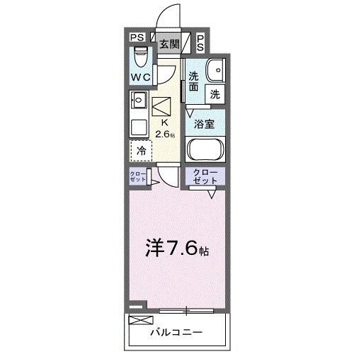 松山市南江戸のアパートの間取り