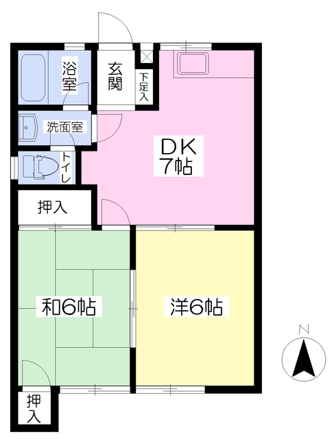 松山市余戸東のマンションの間取り