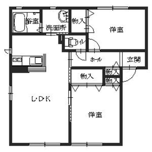 姫路市砥堀のアパートの間取り