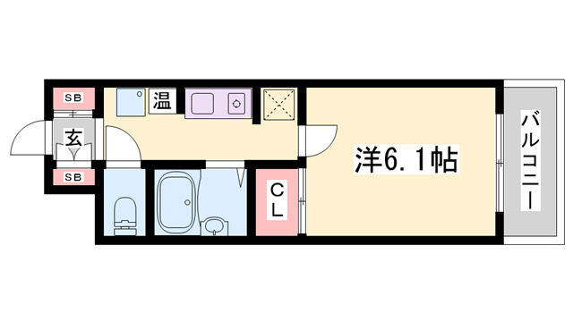 明石市東仲ノ町のマンションの間取り