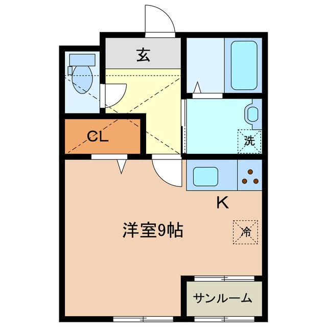 四日市市富田浜町のアパートの間取り