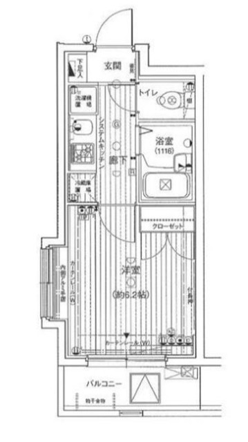 新宿区西早稲田のマンションの間取り