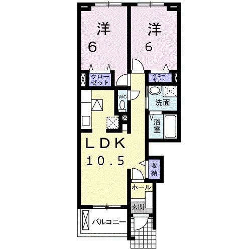 木津川市木津町のアパートの間取り