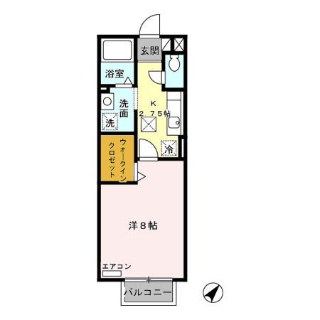 西尾市寄住町のアパートの間取り