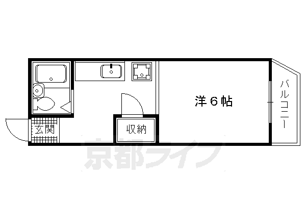 【京都市左京区下鴨西本町のマンションの間取り】