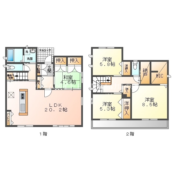 原町字峯畑戸建の間取り