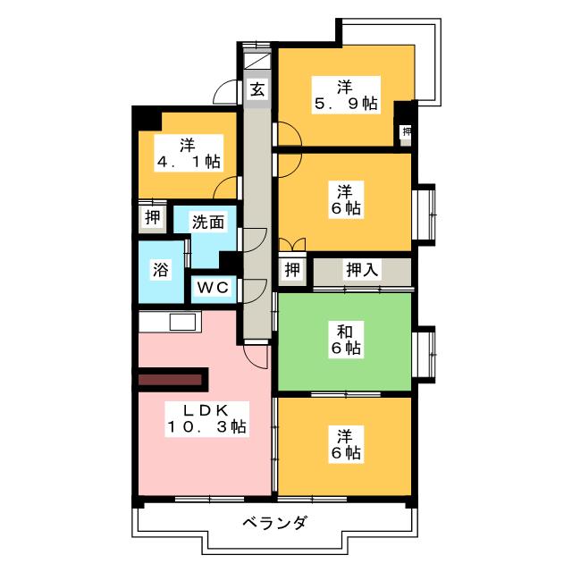 名古屋市中川区一色新町のマンションの間取り