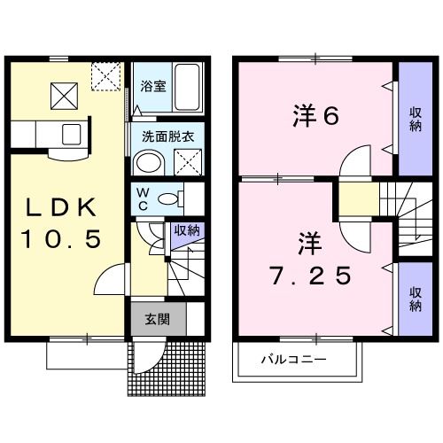 ハイムＳｗｅｅｔＰｅａ　１号館の間取り