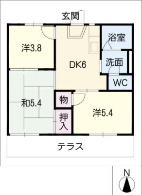 サンハイツ宮根台Ａ棟の間取り