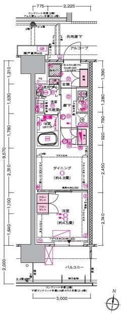 【川越市新富町のマンションの間取り】