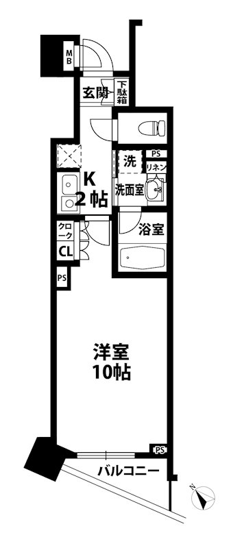 クオリア恵比寿ウエストの間取り