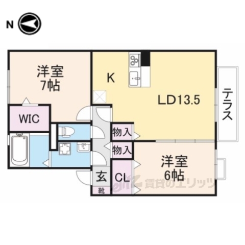 セジュール多賀Ｂ棟の間取り