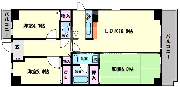 ラヴィッサン南巽の間取り