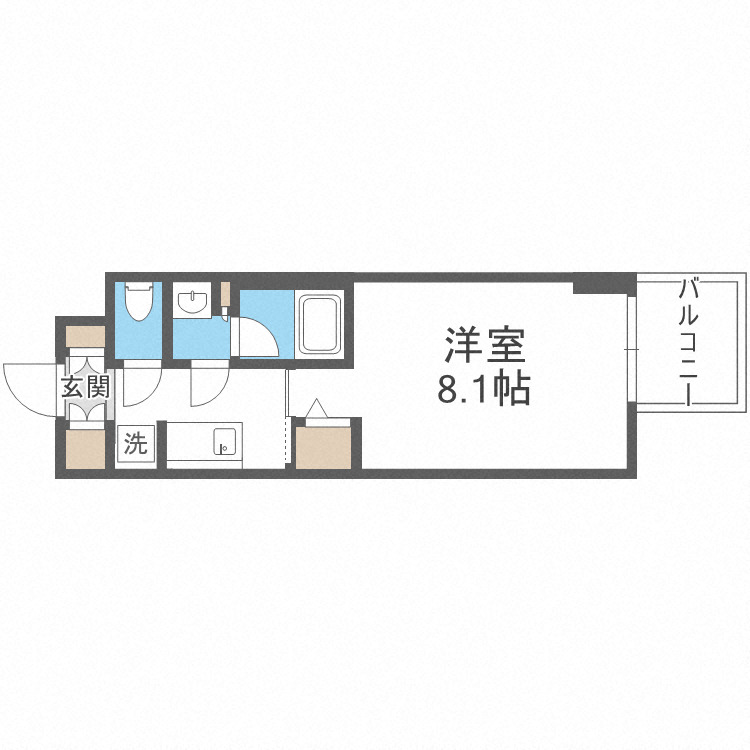 大阪市中央区高麗橋のマンションの間取り