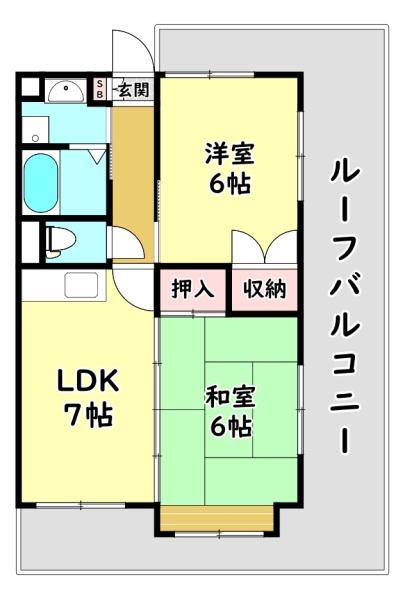 守口市西郷通のマンションの間取り