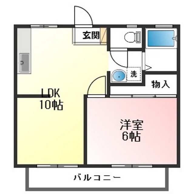 【各務原市那加不動丘のアパートの間取り】