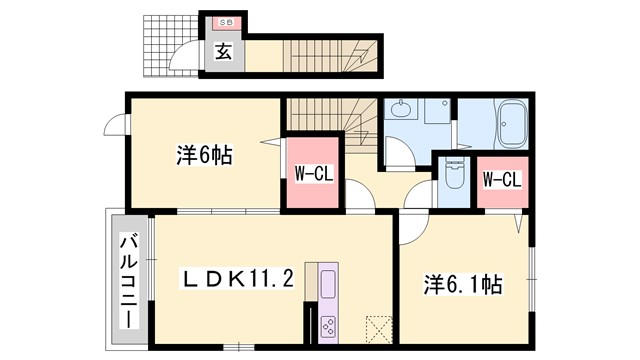 サンヴェールIS　Aの間取り