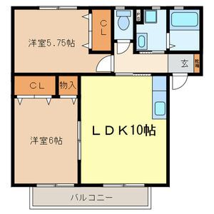 川越市四都野台のアパートの間取り