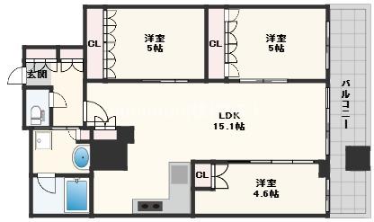 プレサンスレジェンド堺筋本町タワーの間取り