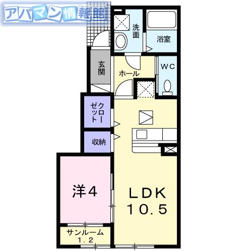 新潟市西区立仏のアパートの間取り