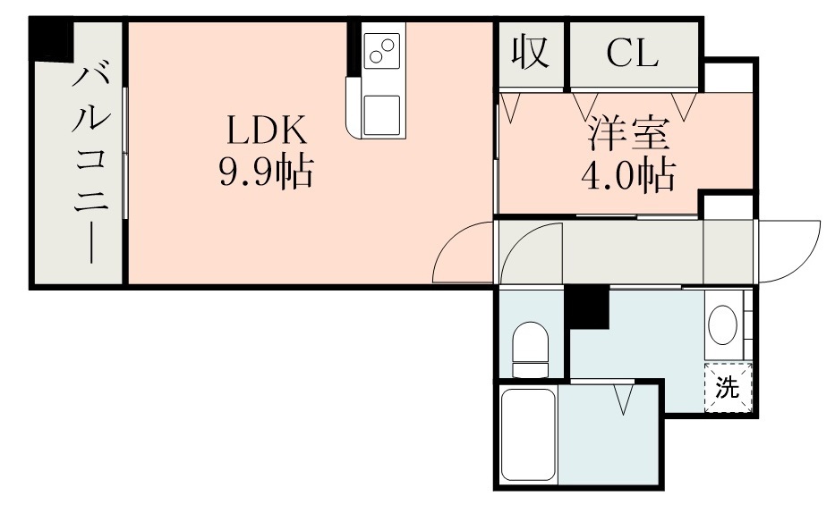 鹿児島市小川町のマンションの間取り