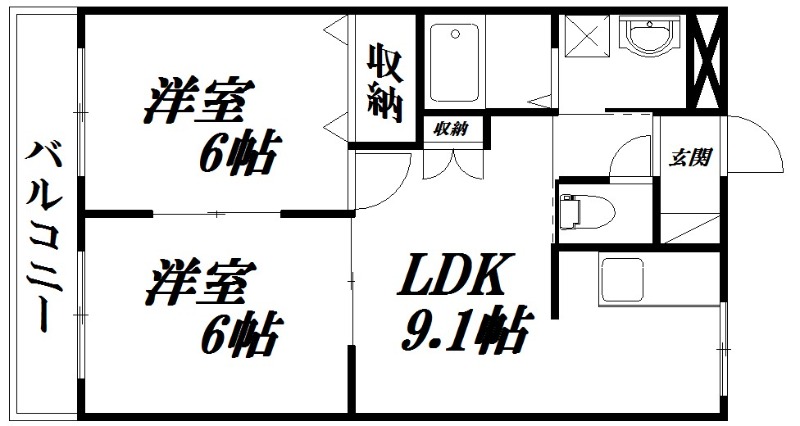 【浜松市浜名区細江町中川のアパートの間取り】