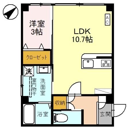 富山市本郷町のアパートの間取り