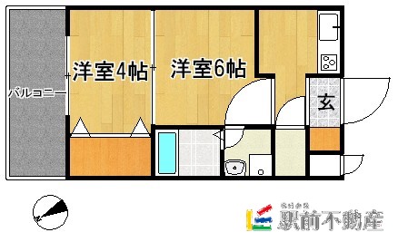 福岡市中央区平尾のマンションの間取り