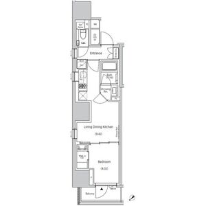 新宿区市谷田町のマンションの間取り