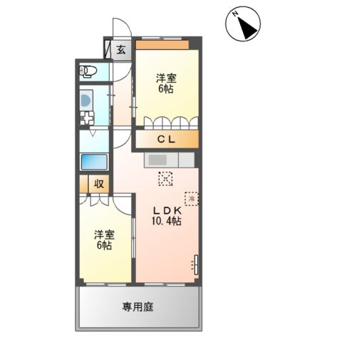 飯塚市椿のアパートの間取り