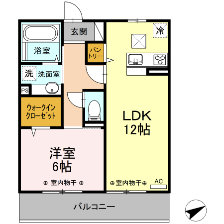 盛岡市本町通3丁目築6年の間取り