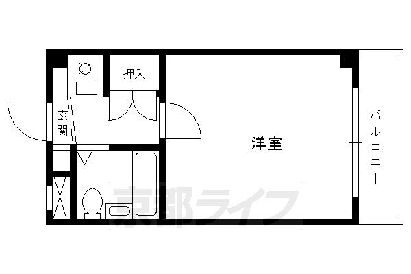 京都市右京区西京極東大丸町のマンションの間取り