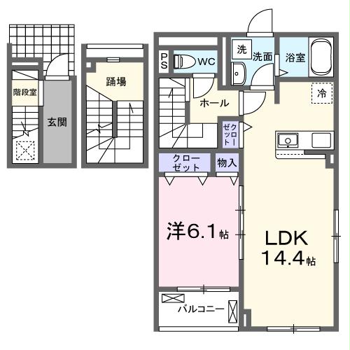 上益城郡益城町大字広崎のアパートの間取り