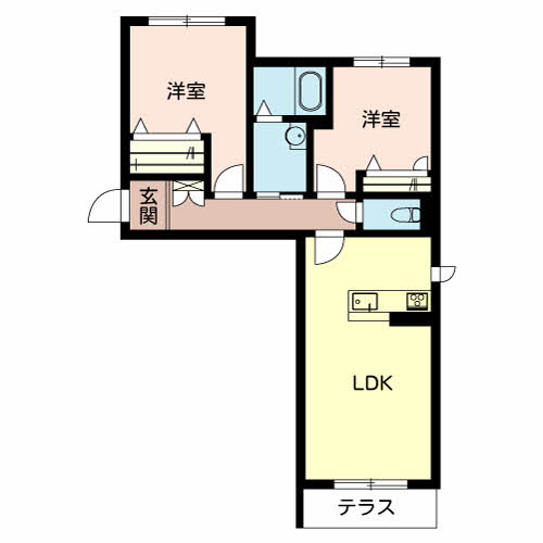 加西市北条町東南のマンションの間取り