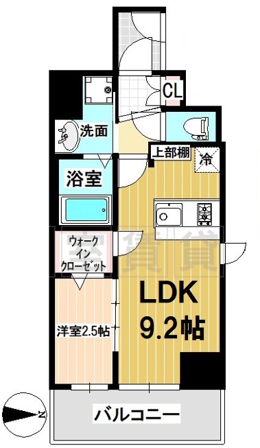 名古屋市中区新栄のマンションの間取り