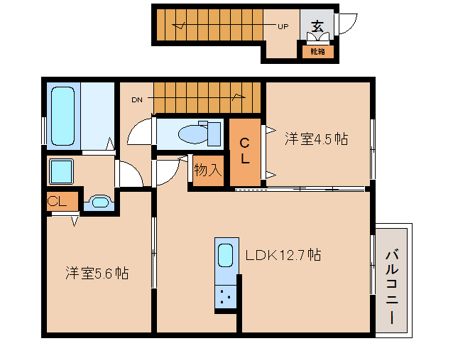 北葛城郡広陵町大字三吉のアパートの間取り