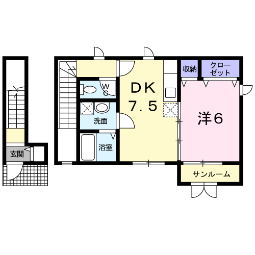 ＪＲ仙山線 山形駅 徒歩9分 2階建 築15年の間取り写真