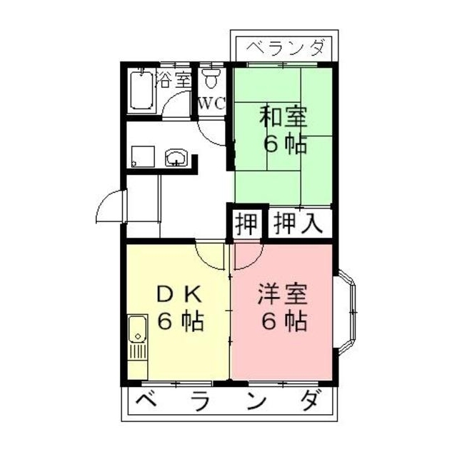 岐阜市富沢町のアパートの間取り