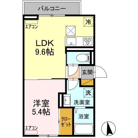 Ｄ－ｒｏｏｍ弁天３丁目　Ｃの間取り