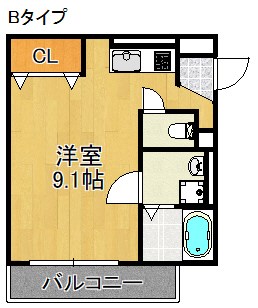 泉佐野市中町のアパートの間取り