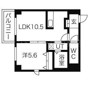 北海道札幌市豊平区中の島一条４（マンション）の賃貸物件の間取り