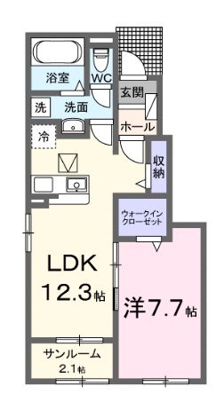 井原市西江原町のアパートの間取り