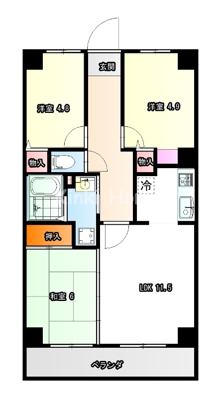 和歌山市園部のマンションの間取り