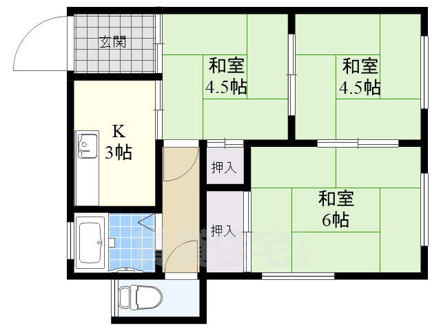 枚方市大峰南町のアパートの間取り