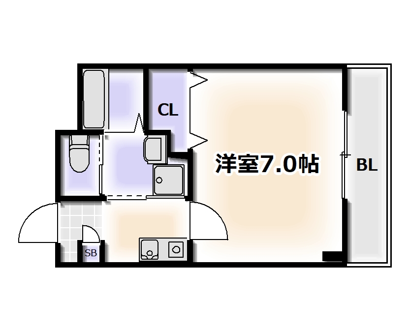 大阪市西成区花園北のマンションの間取り